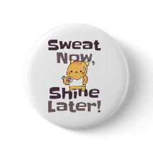 Cute Kitty Gym Motivation Pin - “Sweat Now!”