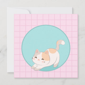 Cute kitty, happy kitty poster card