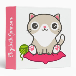 Cute Kitty Illustration Binder