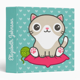 Cute Kitty Illustration Binder