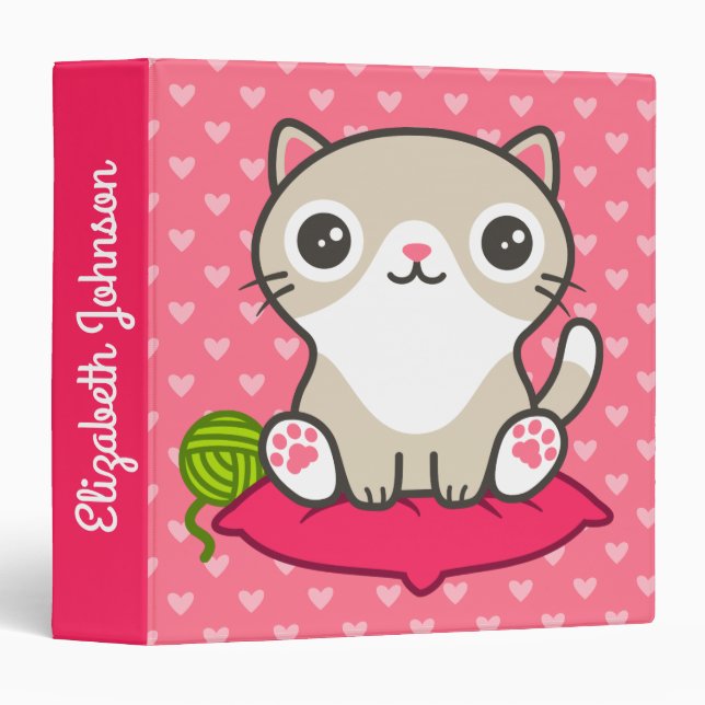 Cute Kitty Illustration Binder (Front/Spine)