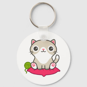 Cute Kitty Illustration Keychain