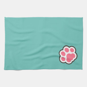 Cute Kitty Illustration Kitchen Towel