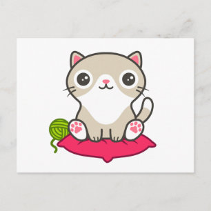 Cute Kitty Illustration Postcard