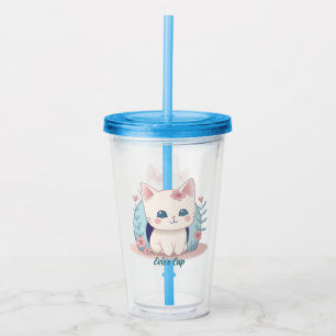 Cute Kitty Kawaii Chibi  Acrylic Tumbler