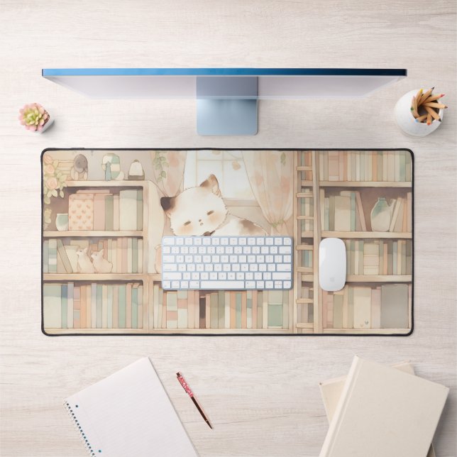 Cute Kitty Lo-Fi Gaming Mousepad Desk Mat (Office 1)