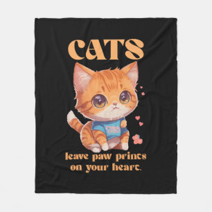 cute kitty love fleece blanket