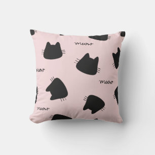 cute kitty pattern throw pillow