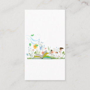 Cute Kitty Reading a Book Business Card