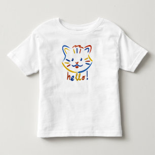 Cute kitty says hello! toddler t-shirt