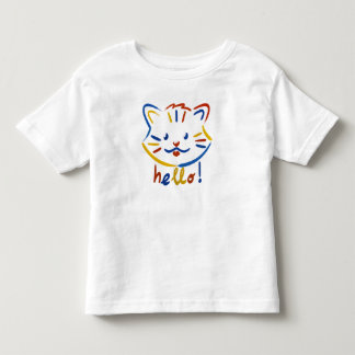 Cute kitty says hello! toddler t-shirt