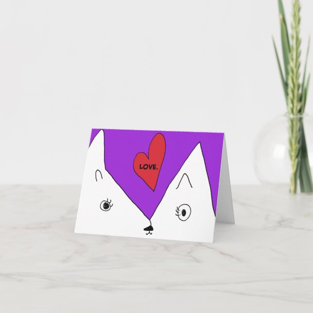 Cute Kitty Sends Love Notecard (Front)