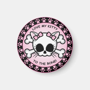 Cute Kitty Skull Magnet