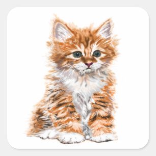 Cute Kitty Square Sticker