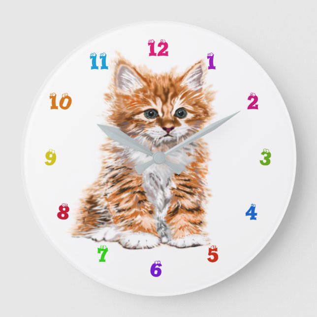 Cute Kitty - Sweet Baby Cat Large Clock (Front)