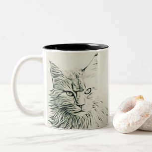 Cute Kitty Two-Tone Coffee Mug