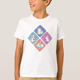 Cute Kitty's Busy Day Illustration T-Shirt