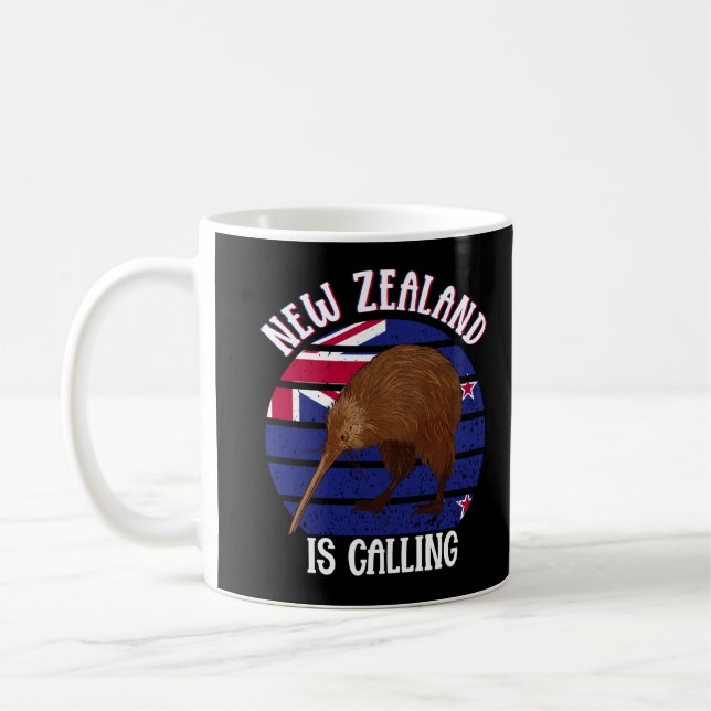 Cute Kiwi Bird New Zealand Travel Coffee Mug (Left)
