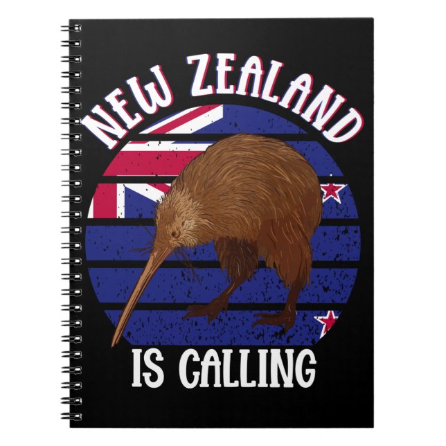 Cute Kiwi Bird New Zealand Travel Notebook (Front)