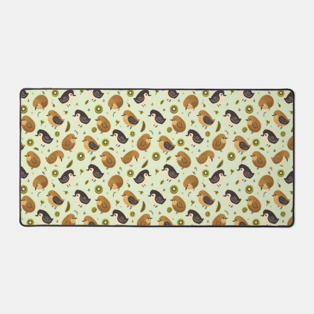 Cute Kiwi Birds Pattern Desk Mat (Front)