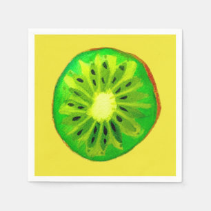 Cute kiwi illustration fruit art napkin