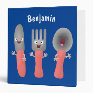 Cute knife fork and spoon cutlery cartoon binder