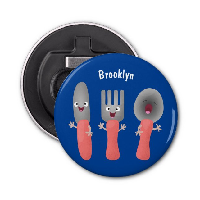 Cute knife fork and spoon cutlery cartoon bottle opener (Front)
