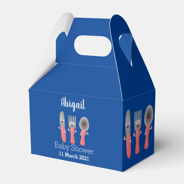 Cute knife fork and spoon cutlery cartoon favor box (Front Side)