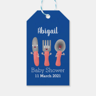 Cute knife fork and spoon cutlery cartoon gift tags