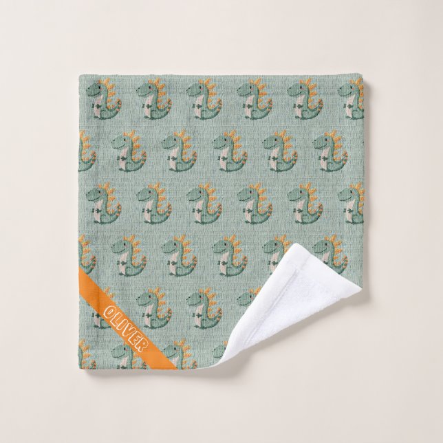 Cute Knitted Dinosaur Children's Yoga Mat Wash Cloth (Wash Cloth)