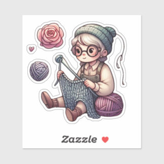 Cute knitting fan art Sticker