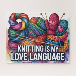 Cute Knitting Love Language Jigsaw Puzzle