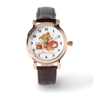 Cute knitting lovers bear Watch