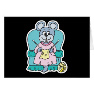 cute knitting mouse