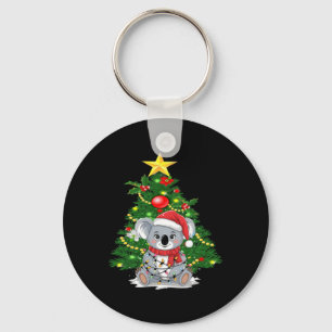 Cute Koala And Christmas Tree Koala Lover Christma Keychain