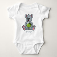 Cute koala and coconut cartoon illustration