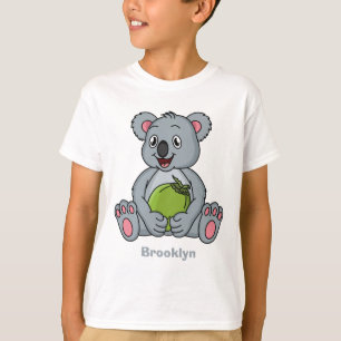 Cute koala and coconut cartoon illustration T-Shirt