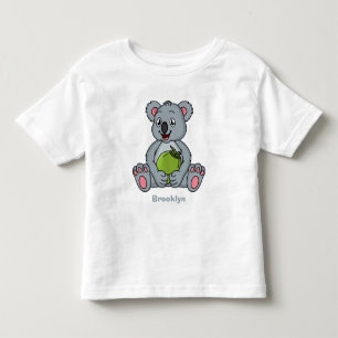 Cute koala and coconut cartoon illustration toddler t-shirt