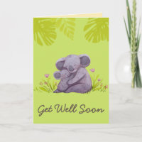 Cute Koala and Encouragement Get Well Green Card