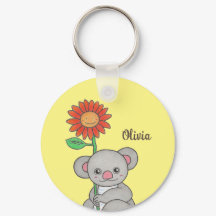 Cute Koala Animal Name Keychain