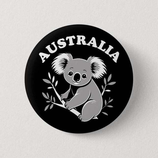 Cute Koala - Australia 2 Inch Round Button (Front)
