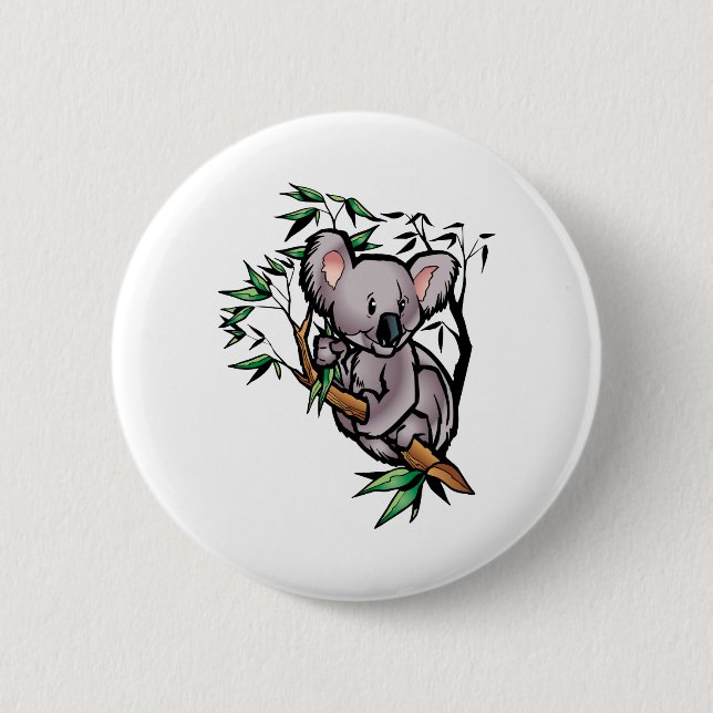 Cute Koala Bear 2 Inch Round Button (Front)