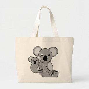 Cute Koala Bear and Baby Large Tote Bag