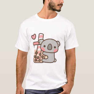 Cute Koala Bear And Bubble Tea T-Shirt