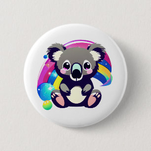 Cute Koala Bear and Rainbow  2 Inch Round Button