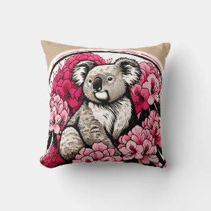 Cute Koala Bear Artwork Fun Koalas art Throw Pillow
