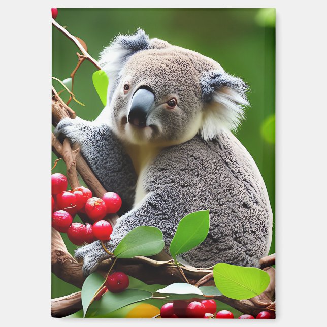 Cute Koala Bear background magnet (Front)