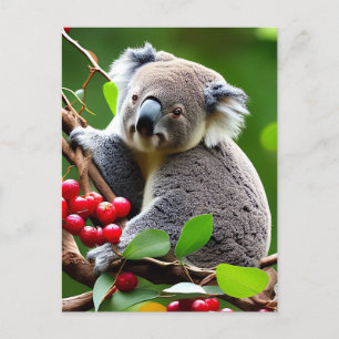 Cute Koala Bear background postcard