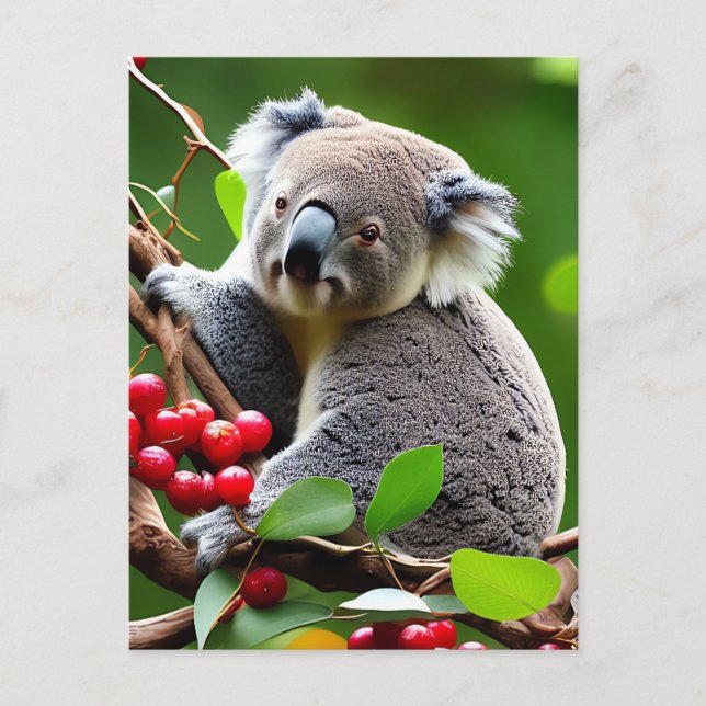 Cute Koala Bear background postcard (Front)