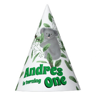 Cute Koala Bear Climbing a Eucalyptus Tree Party Hat